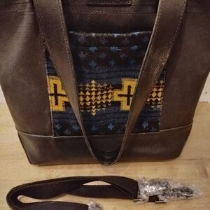 Pendleton Black Canvas And Wool Bag